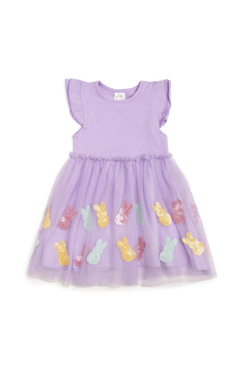 Sweet Wink Easter Peeps Flutter Sleeve Tutu Dress, Main, color, 