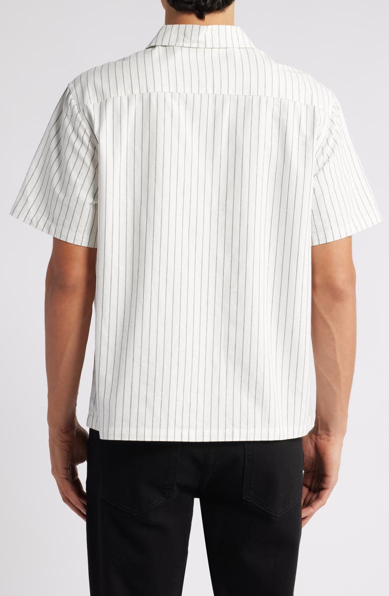 Schott NYC Stripe Quarter Zip Shirt, Alternate, color, White