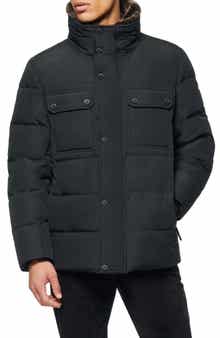 Marc New York Godwin Water Resistant Puffer Coat with Faux Fur Collar