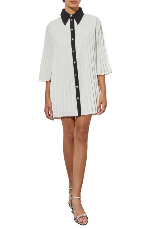 White Star Pleated Dress