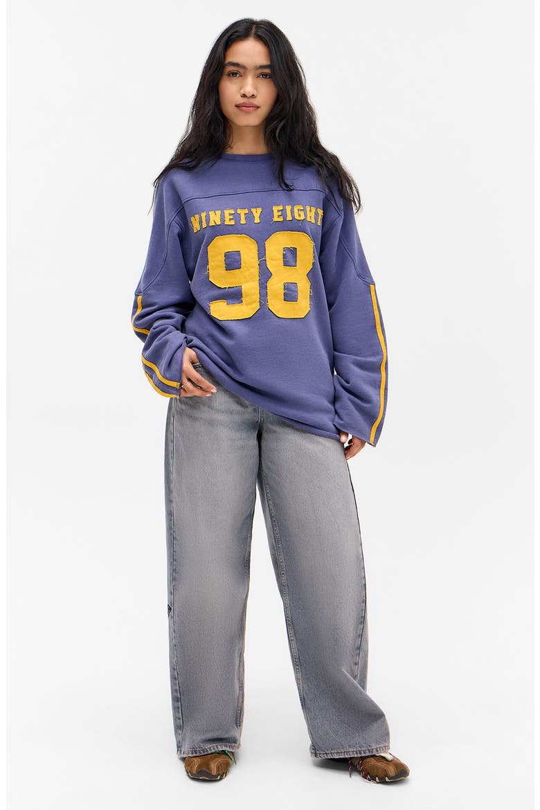 Number Appliqué Cotton Sweatshirt, Alternate, color, BLUE