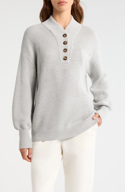 Cozy Cottonsilk™ Pocket Henley Sweater
