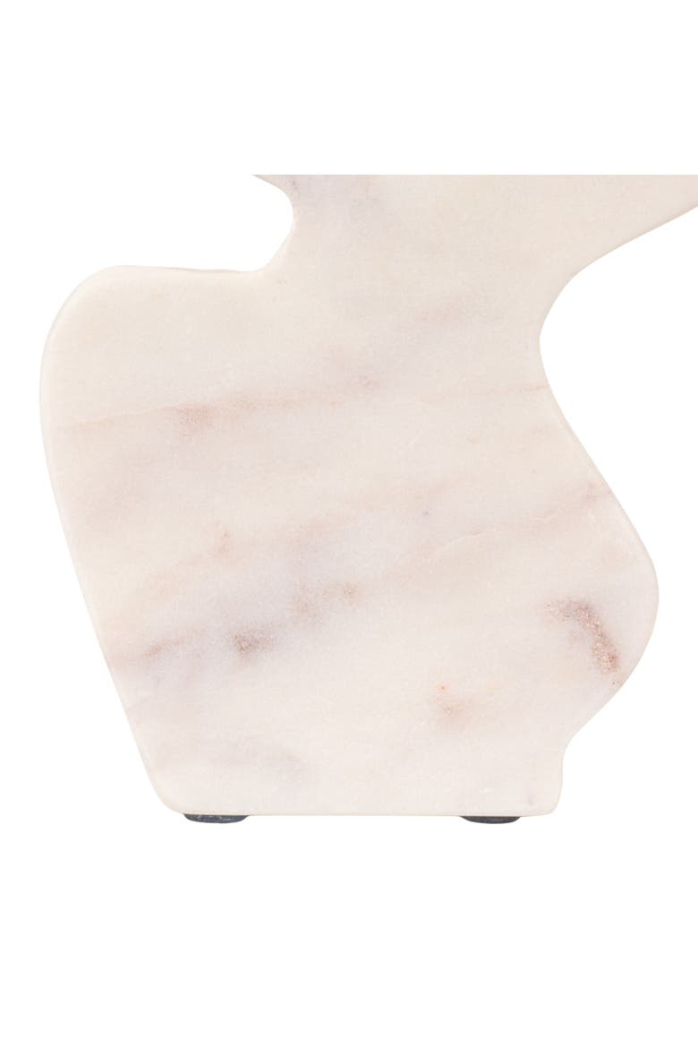 Decorative Abstract Marble Sculptures, White, Set of 2, Alternate, color, White