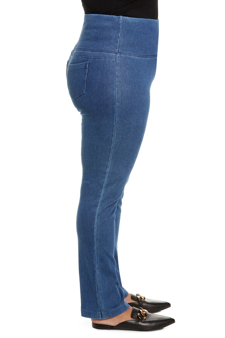 'Lyssentials Straight Leg Jeggings, Alternate, color, MID WASH