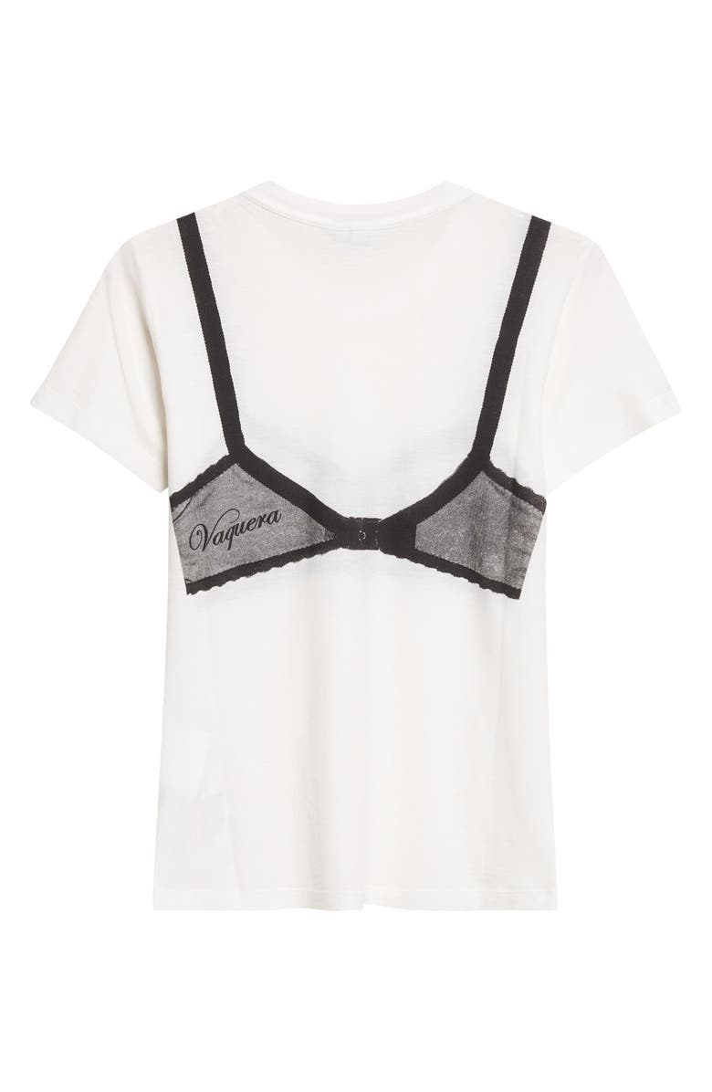 Vaquera Trompe l'Oeil Bra T-Shirt, Alternate, color, White