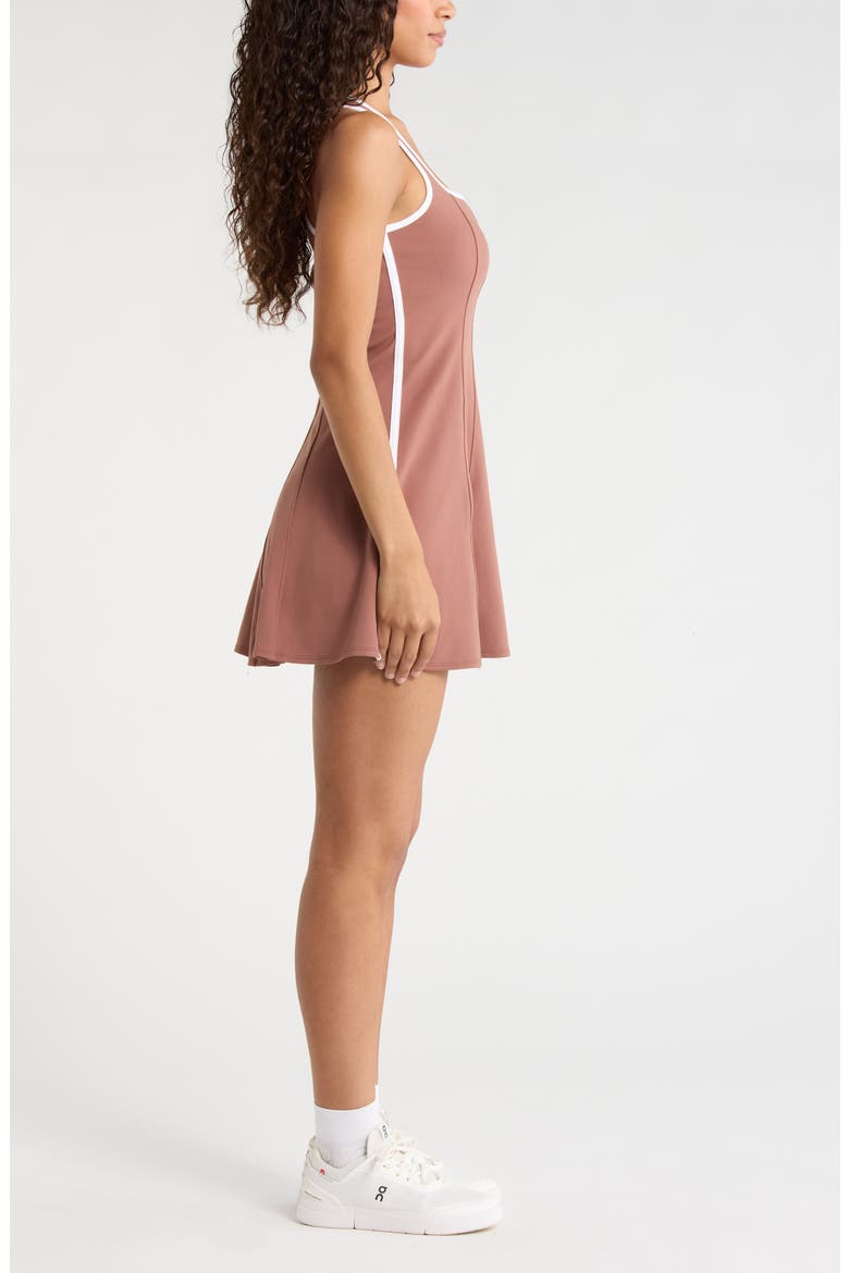 Serene Contrast Sport Dress, Alternate, color, BROWN NUTMEG