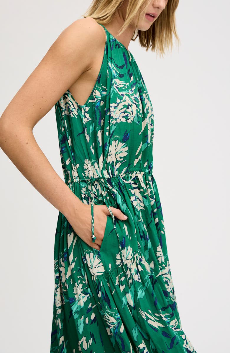 Sam Edelman Print Side Tie Sleeveless Maxi Dress, Alternate, color, Dark Spring Green