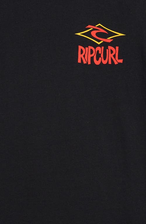 Rip Curl Kids' Santa Psych Graphic T-shirt In Black