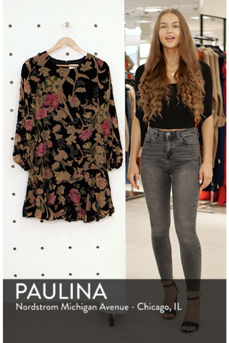 Floral Print Velvet Shift Dress video