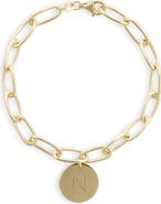 MESHMERISE Initial Disc Charm Bracelet