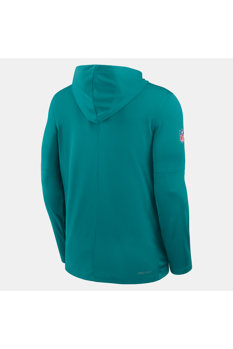 Men's Nike Aqua Miami Dolphins Sideline Alternate Lightweight Long Sleeve Hooded Dri-FIT T-Shirt, Alternate, color, Aqua