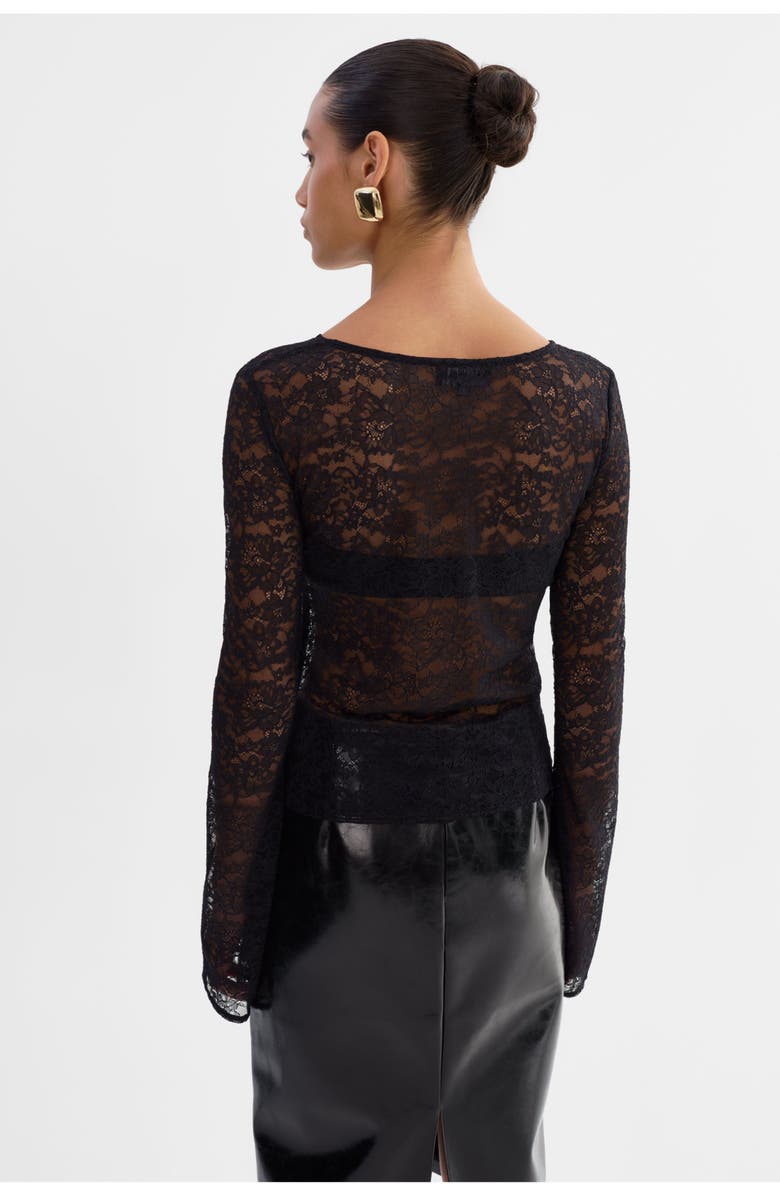 LAMARQUE Amelia | Lace Long Sleeve Top, Alternate, color, Black