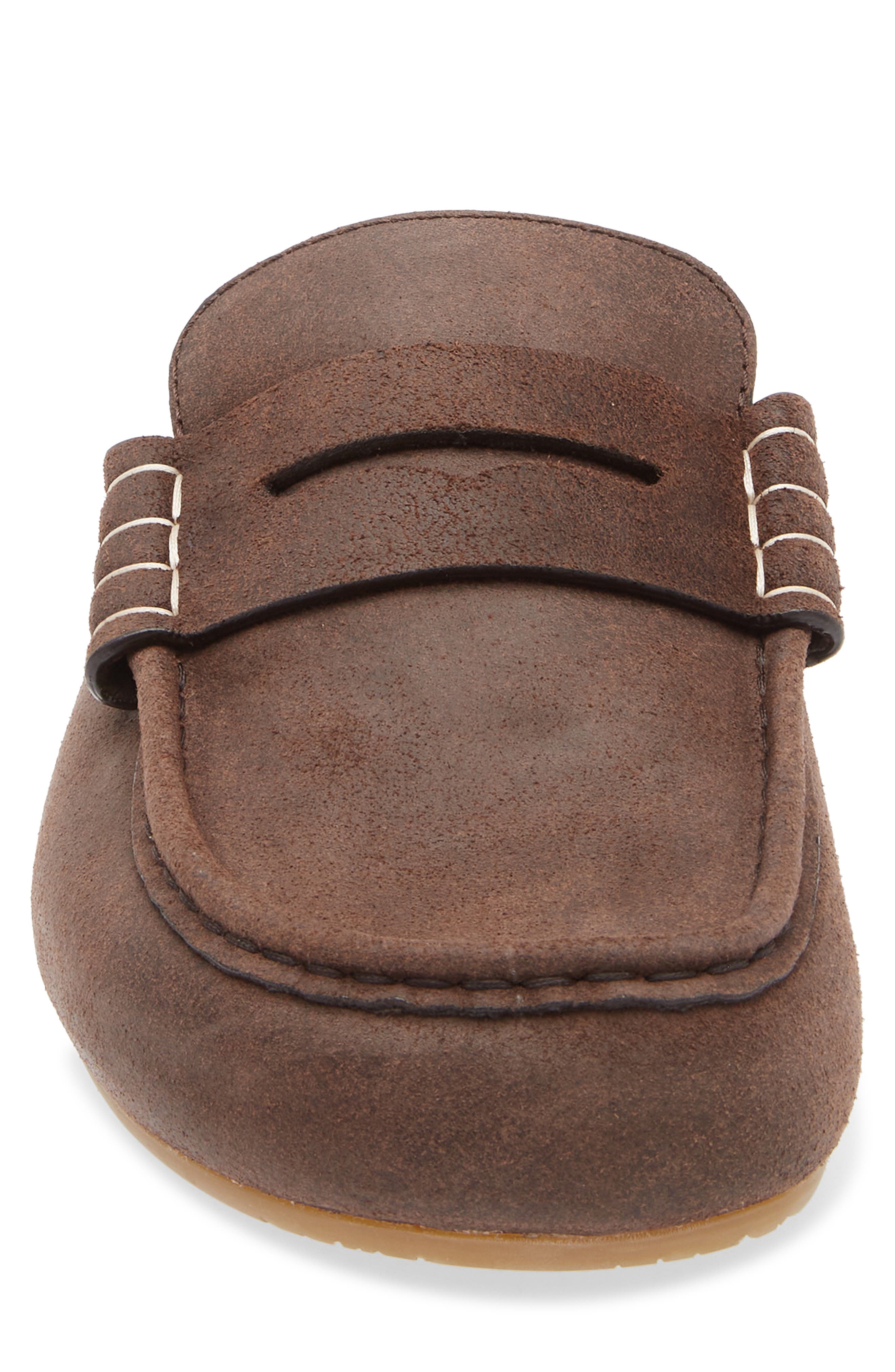 JW Anderson Stitch Penny Loafer Mule, Alternate, color, Deep Walnut 631