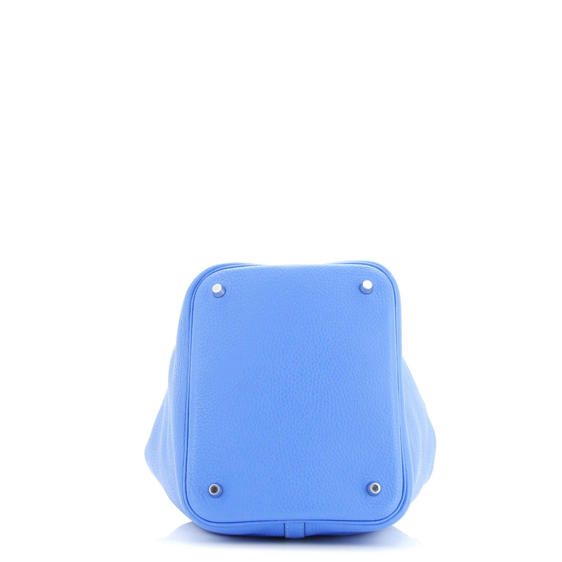 Pre-Owned Hermes Picotin Lock Bag Clemence MM, Alternate, color, Bleu Hydra