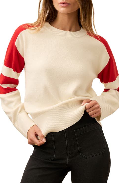Throwback Stripe Organic Cotton 
Cashmere Sweater