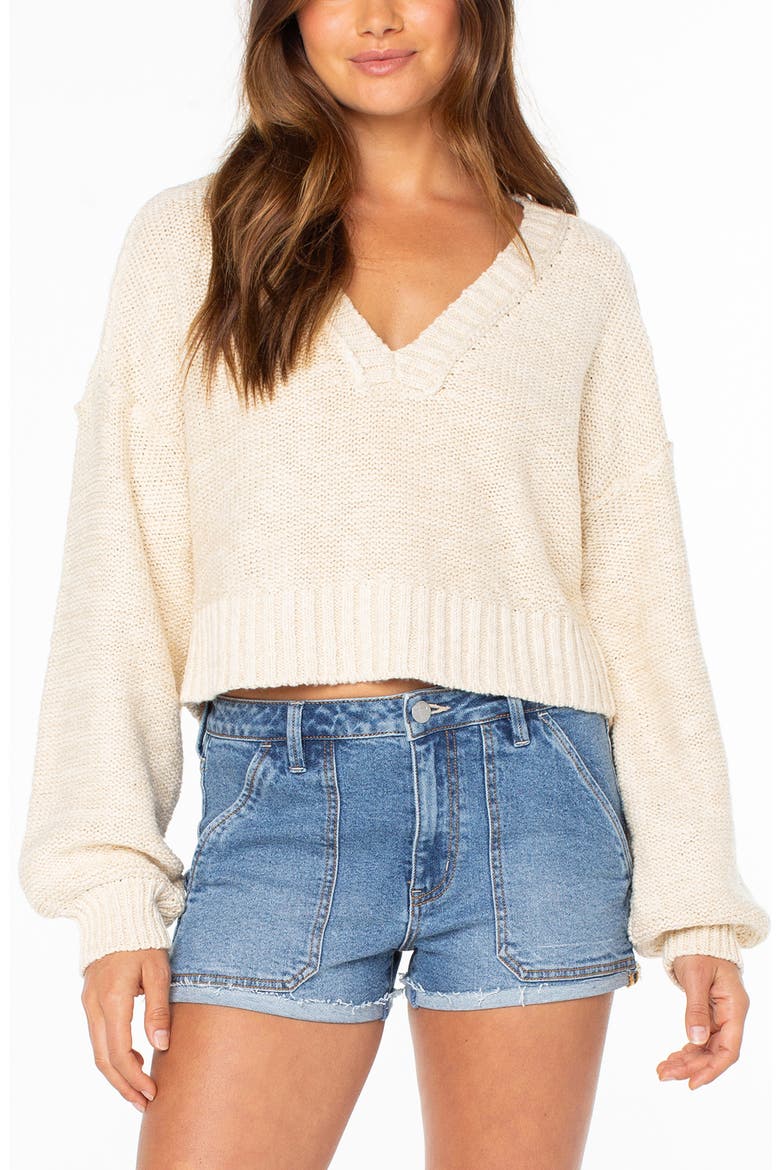 Study Hall V-Neck Sweater, Main, color, PARCHMENT