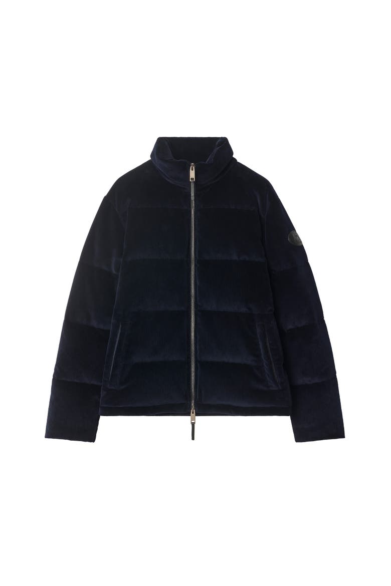 Corduroy Snowdon Puffer Jacket, Alternate, color, Navy