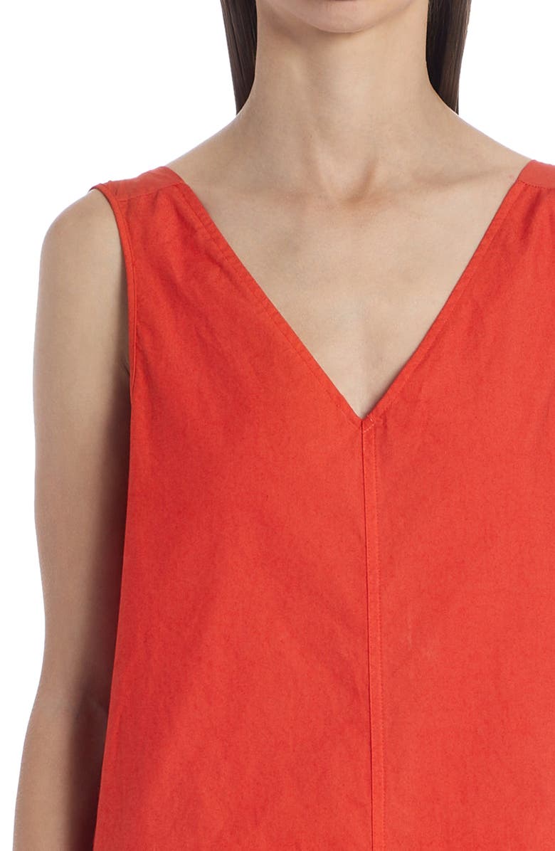 Jil Sander Sleeveless Cotton Canvas Midi Dress, Alternate, color, 
