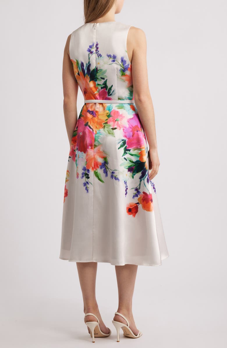 Julia Jordan Mika Placed Floral Cocktail Midi Dress, Alternate, color, 