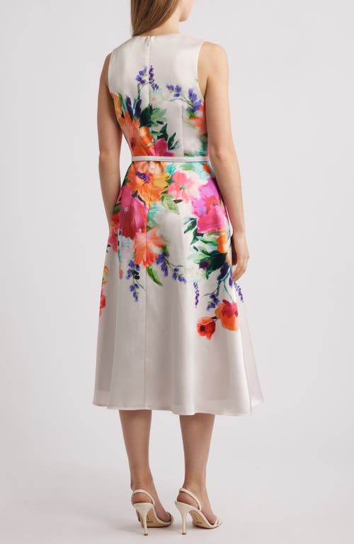 JULIA JORDAN JULIA JORDAN MIKA PLACED FLORAL COCKTAIL MIDI DRESS