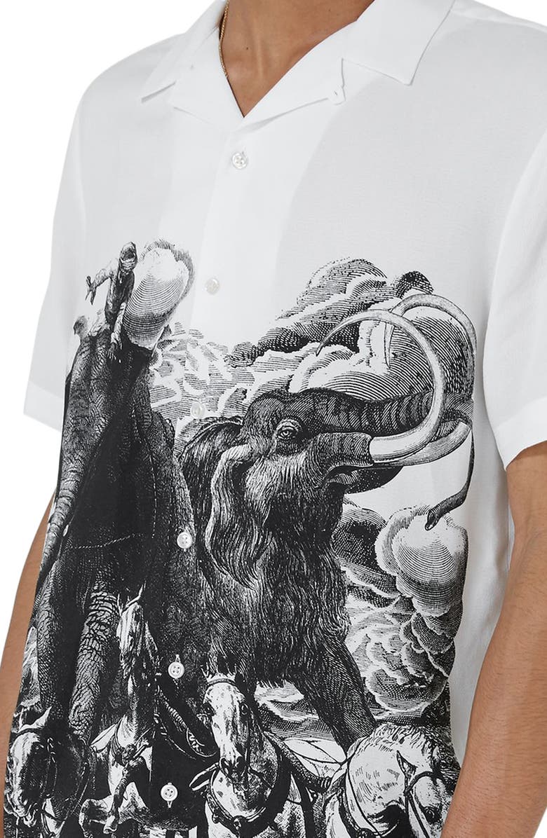 Topman Horse Print Shirt, Alternate, color, 