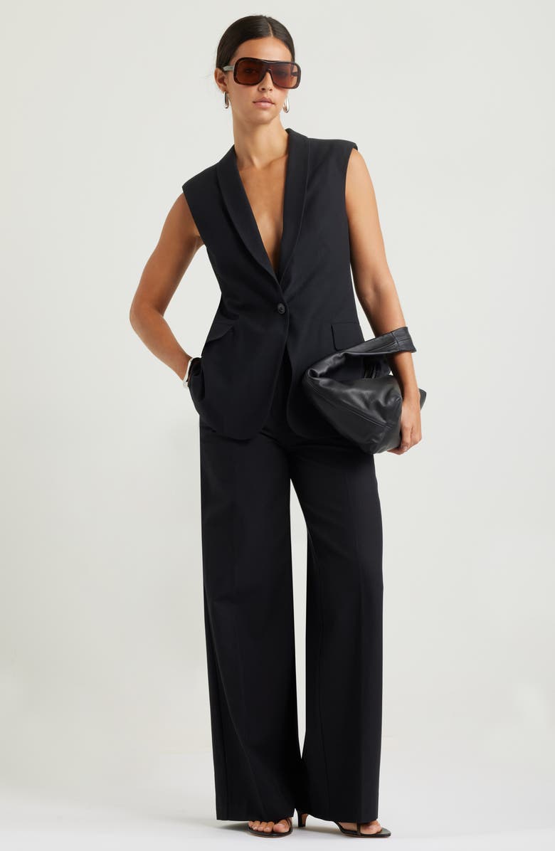 Nordstrom Shawl Lapel Blazer Vest, Alternate, color, Black