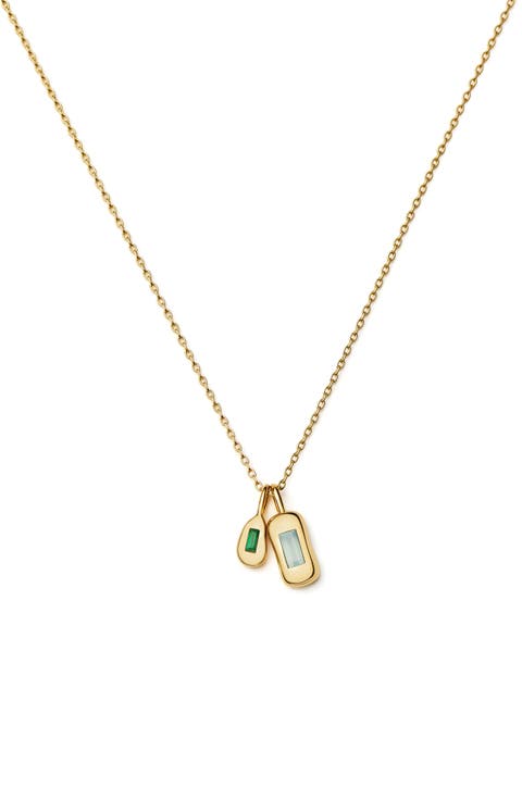 Molten Stone Bean Pendant Necklace