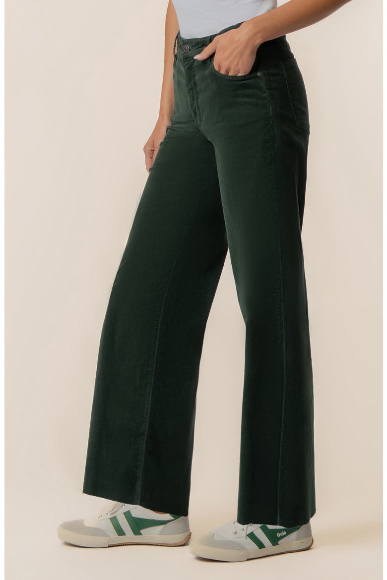 Meg Fab Ab High Waist Wide Leg Corduroy Pants, Alternate, color, EVERGREEN