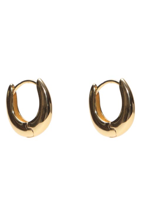 Chunky Oval Huggie Hoop Earrings