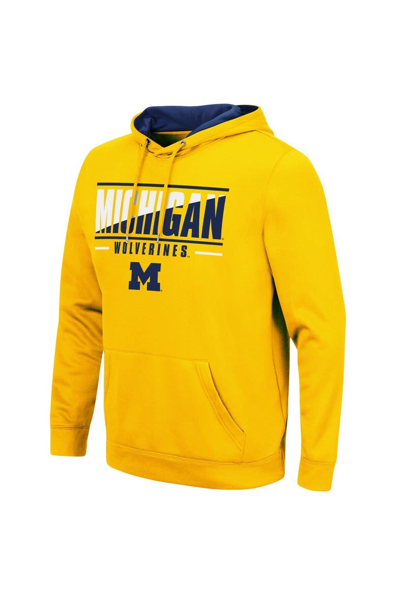 Men's Colosseum Maize Michigan Wolverines Slash Stack 2.0 Pullover Hoodie, Alternate, color, Maize