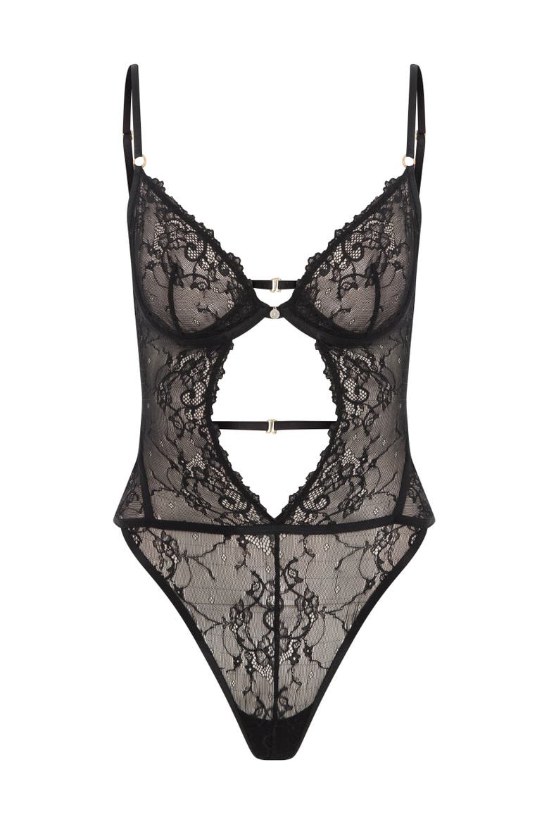 Charlotte - Lace Bodysuit, Main, color, Black