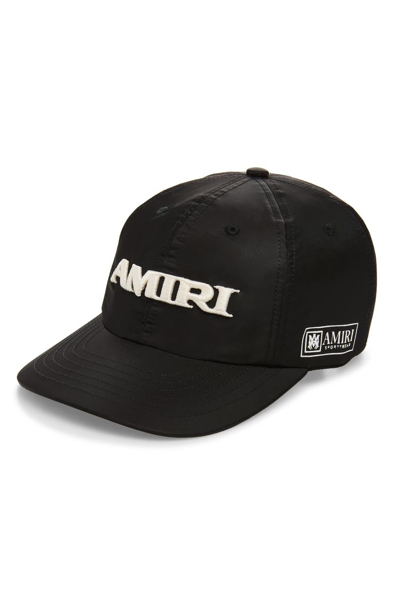 AMIRI Sport Canvas Baseball Cap, Main, color, Black