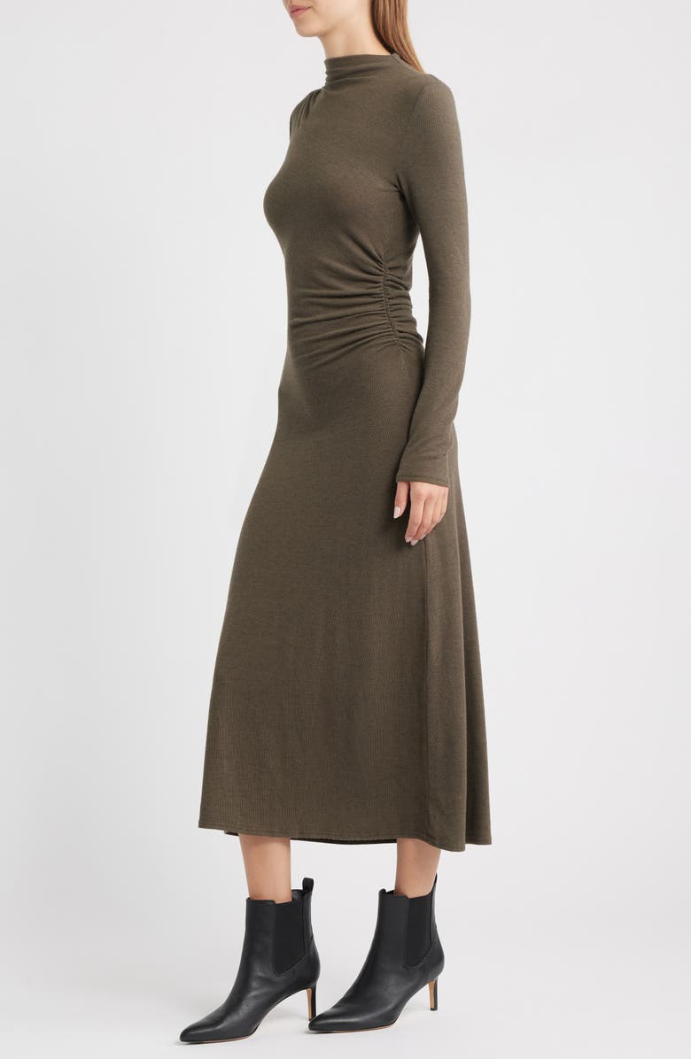 Rails Margaret Long Sleeve Knit Midi Dress, Alternate, color, Heather Olive