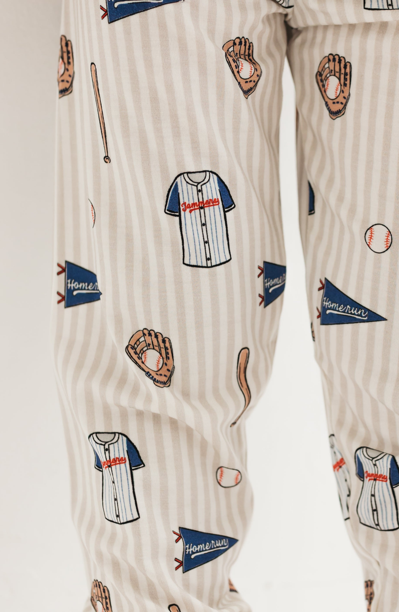 In My Jammers Baseball Two-Piece Sleepwear Set, Alternate, color, Blue Baseball