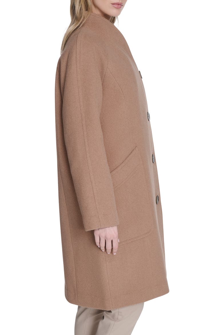 Asymmetric Wool Blend Coat, Alternate, color, CAMEL