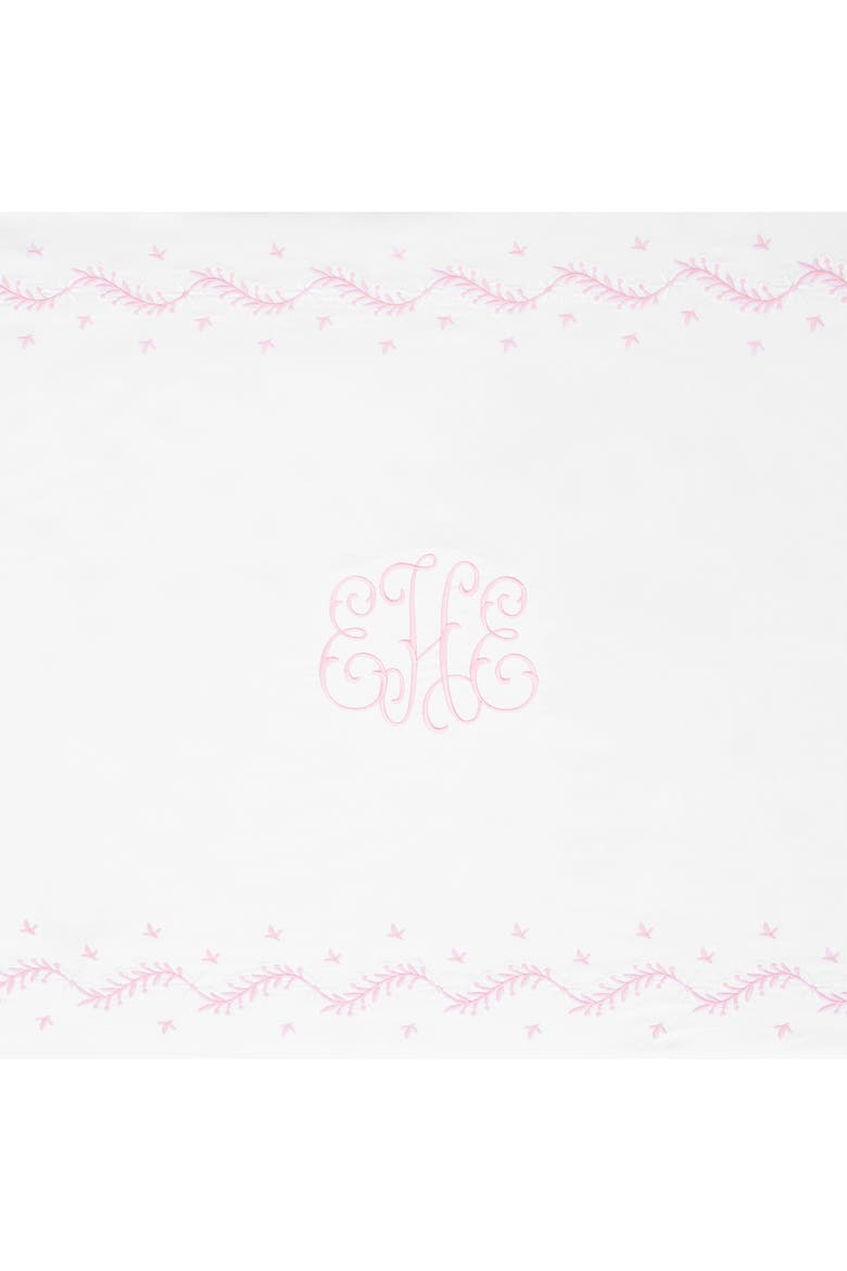 Kids' Embroidered Crib Sheet, Alternate, color, Blush