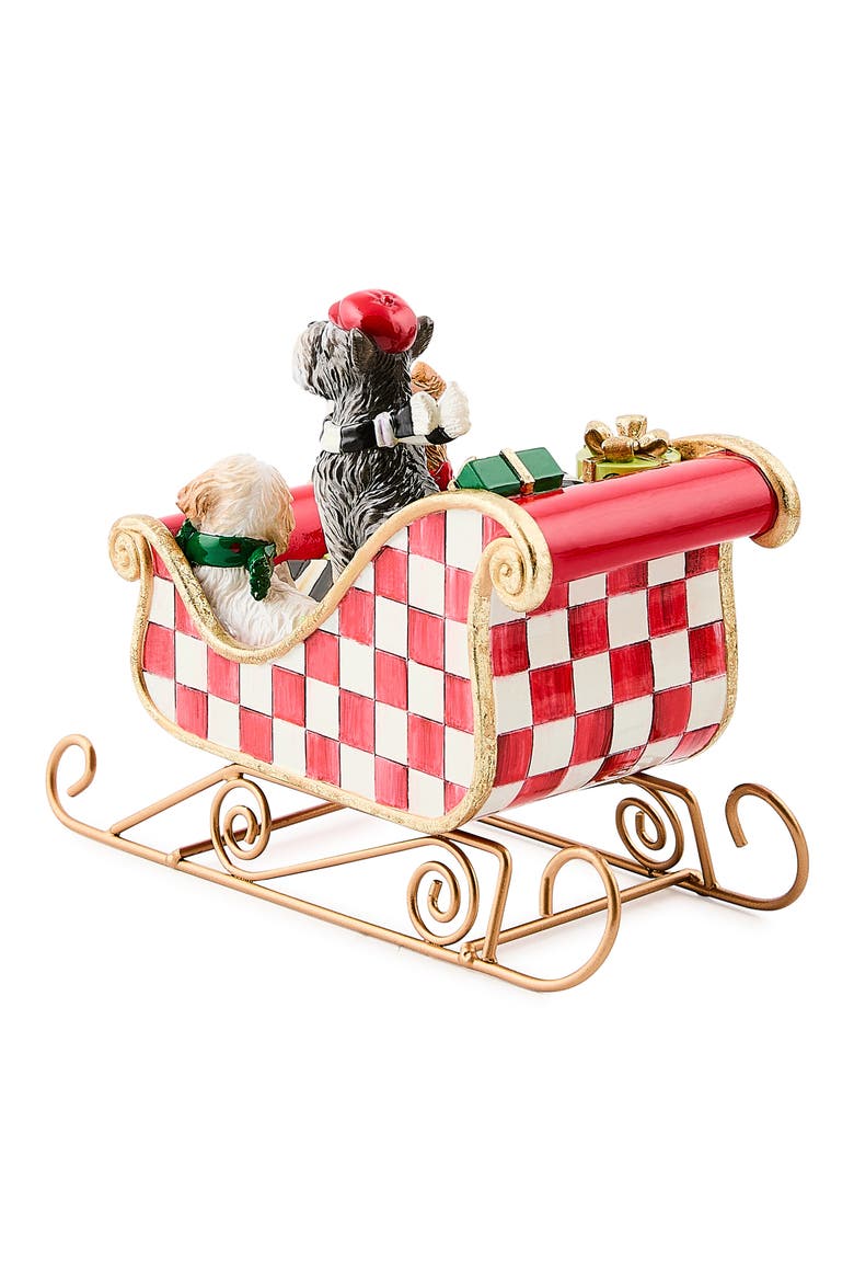 Check It Out Dog Sleigh Figurine, Alternate, color, RED