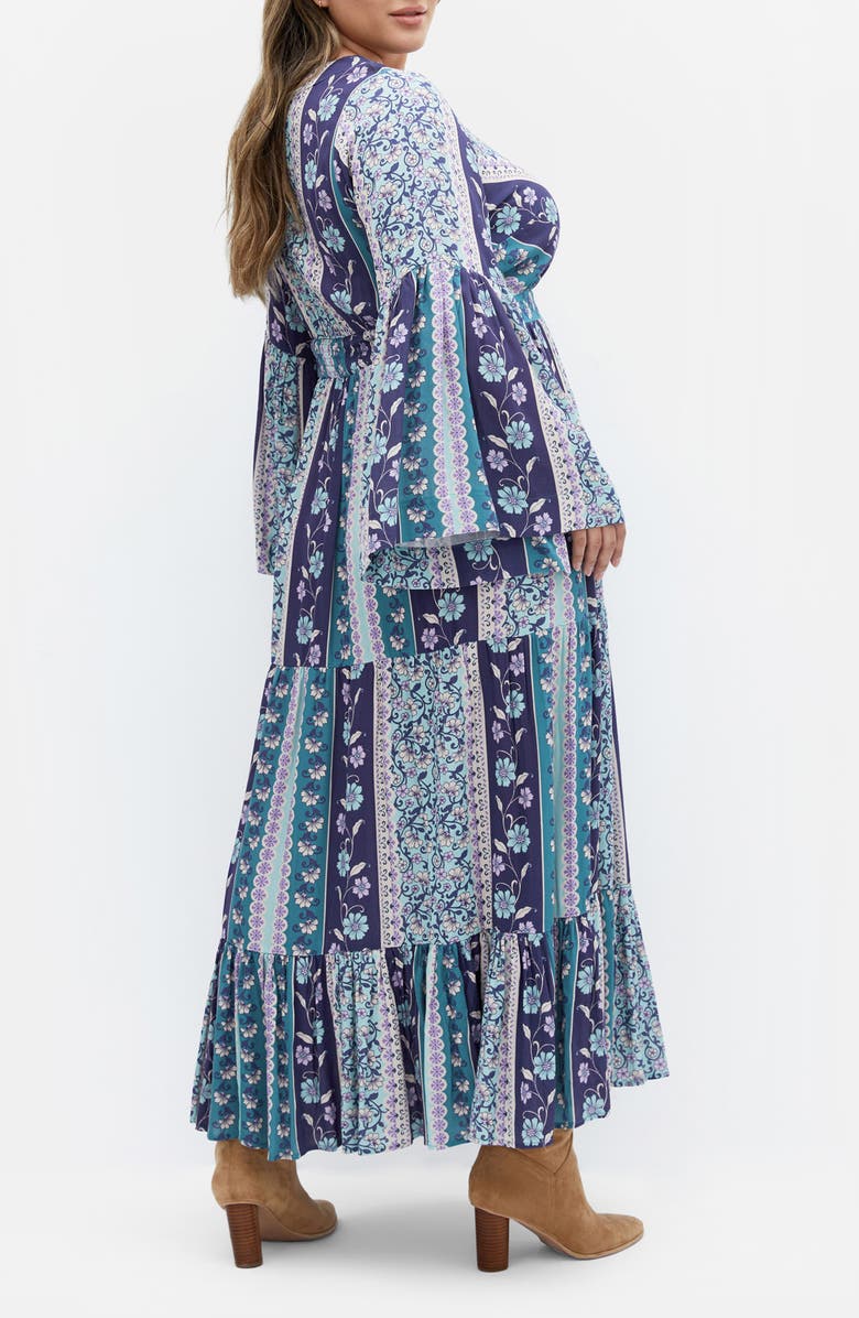 City Chic Heaven Long Sleeve Maxi Dress, Alternate, color, Jewel