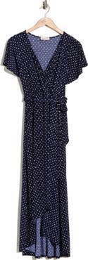 WEST K Flutter Sleeve High-Low Dress