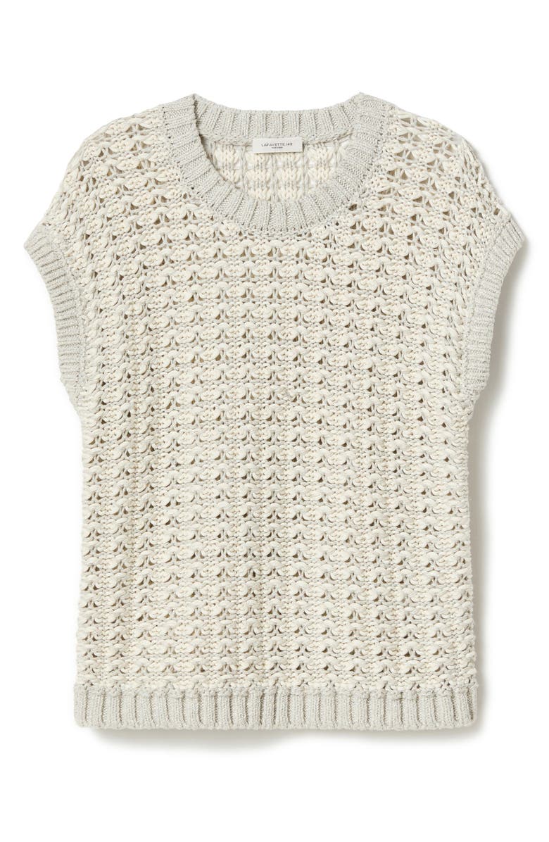 Lafayette 148 New York Open Stitch Cotton Sweater Vest, Alternate, color,