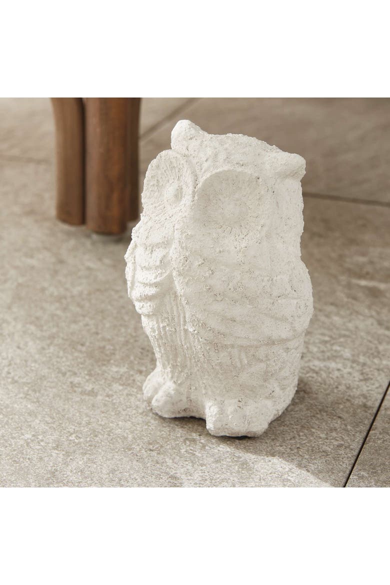 Weathered Garden Owl, Alternate, color, White