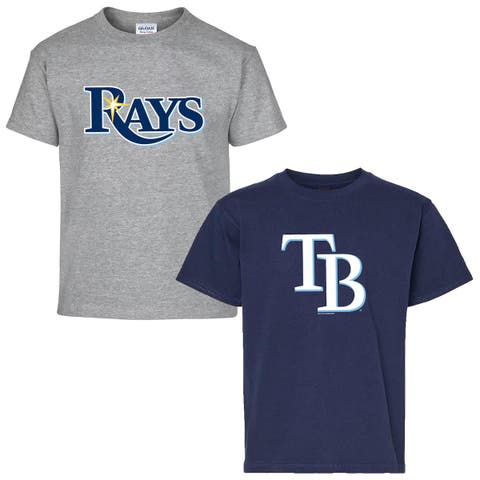 Youth Soft as a Grape  Navy/Gray Tampa Bay Rays Two-Pack T-Shirt Set