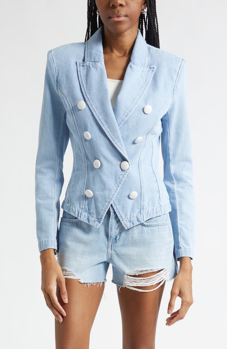 L'AGENCE Emerson Structure Denim Jacket, Main, color, Brea