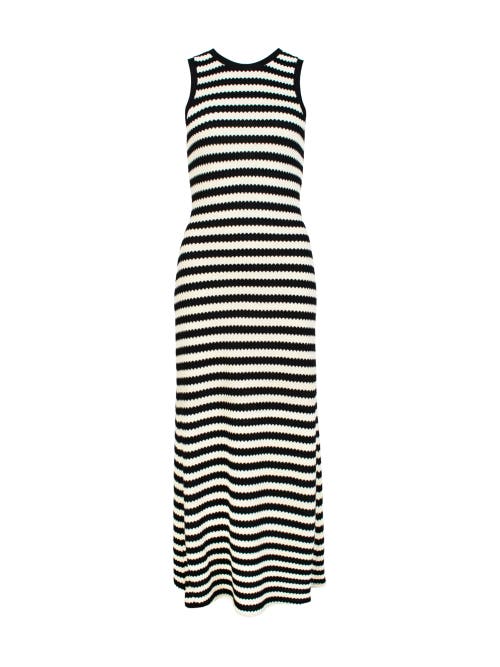Ro&zo Mono Stripe Knit Midi Dress
