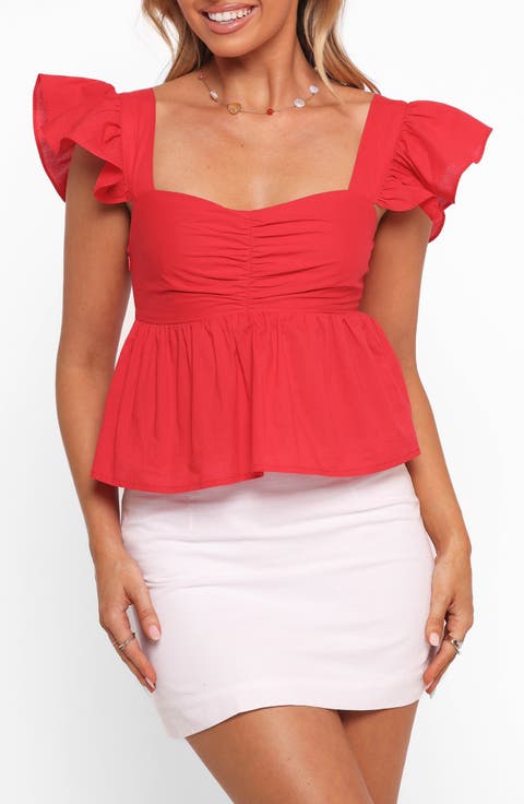 Lyric Ruffle Cotton Babydoll Top