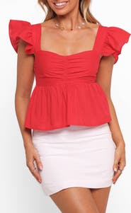 Petal & Pup Lyric Ruffle Cotton Babydoll Top