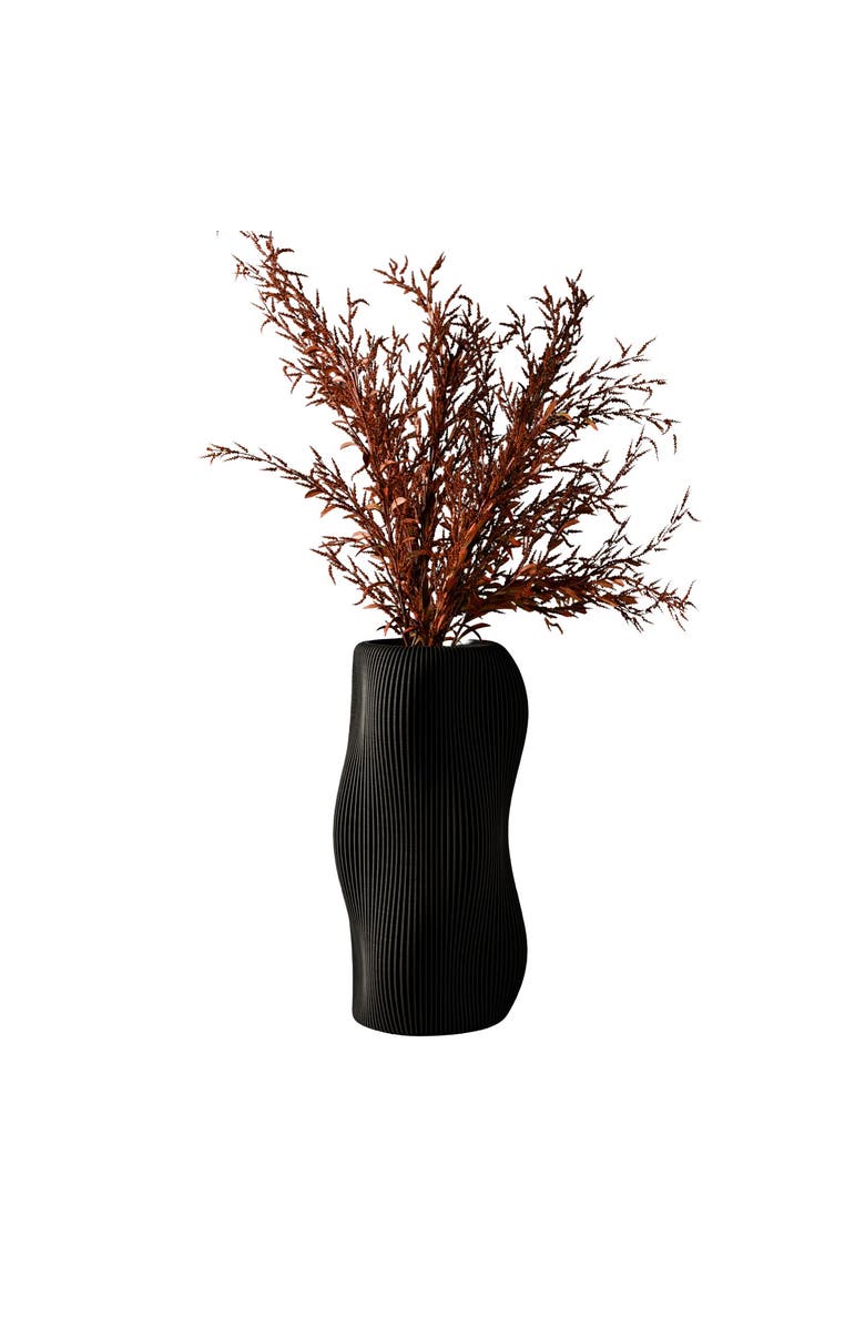 Modernized Pottery Bubbly Vase, Main, color, Midnight Black - 9.4"