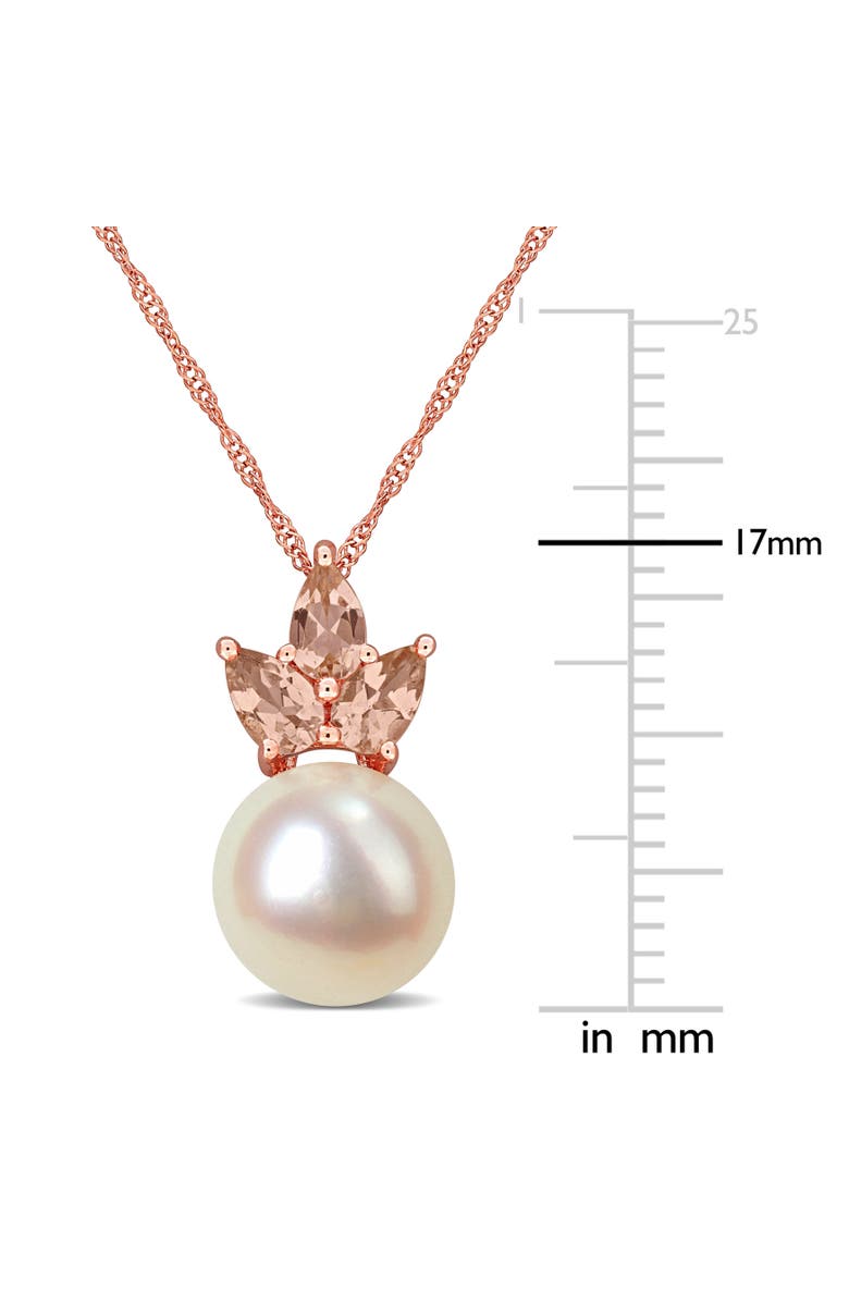 Julianna B. Cultured Pearl & Morganite Pendant Necklace 14k, Alternate, color, Rose Gold
