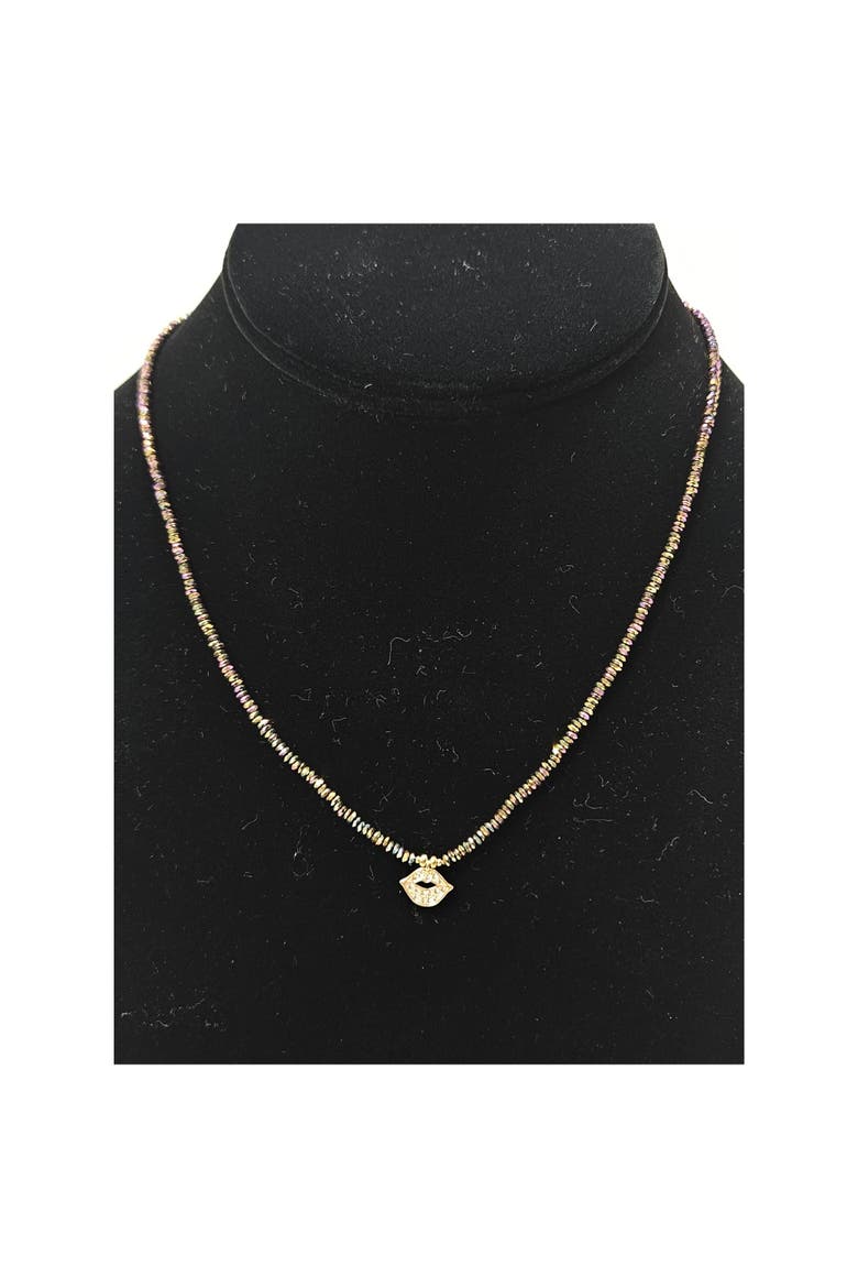 Rainbow Pyrite Kiss Necklace, Alternate, color, multicolor