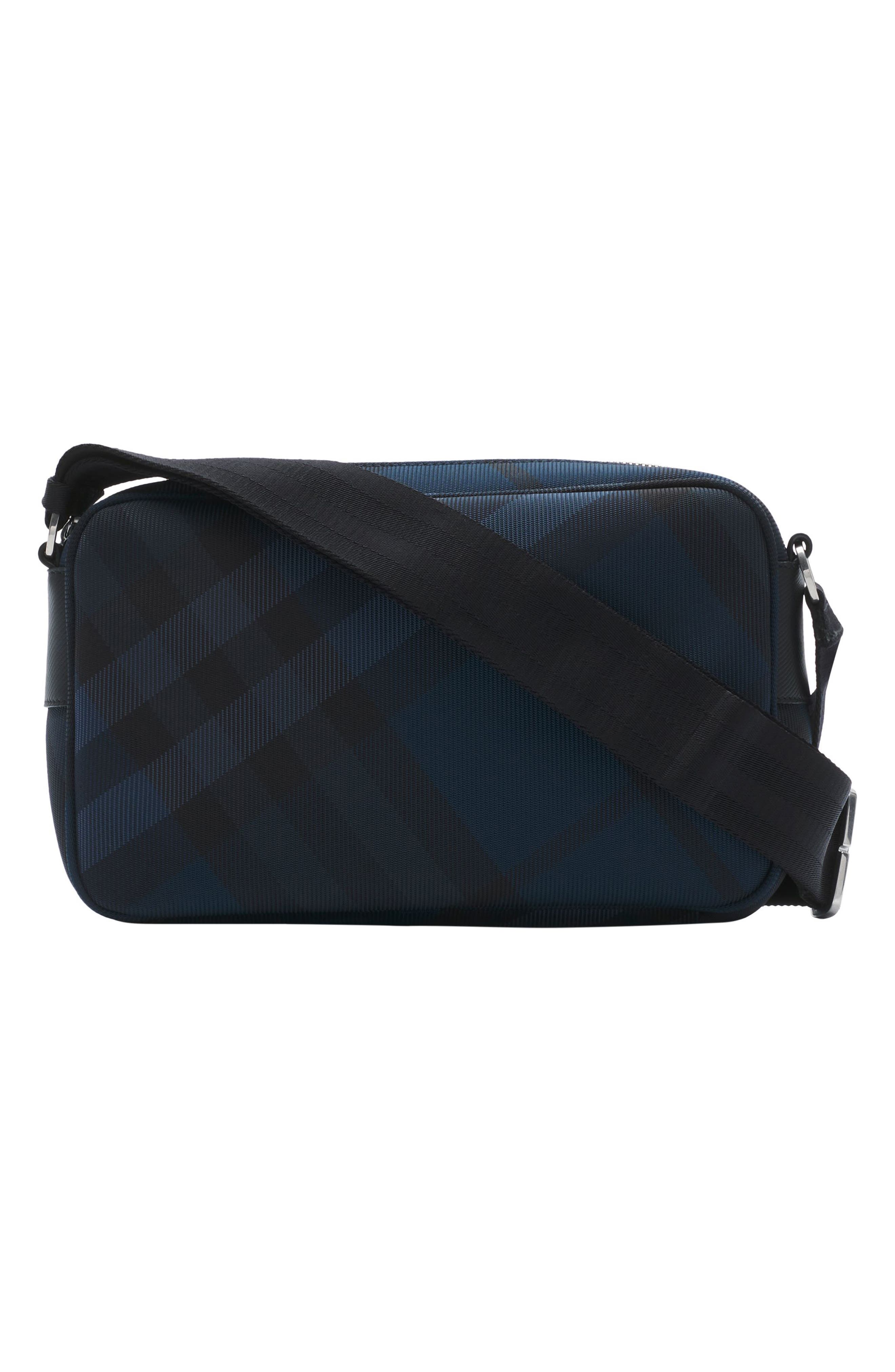 Slim Grid Check Nylon Crossbody Bag, Alternate, color, NAVY